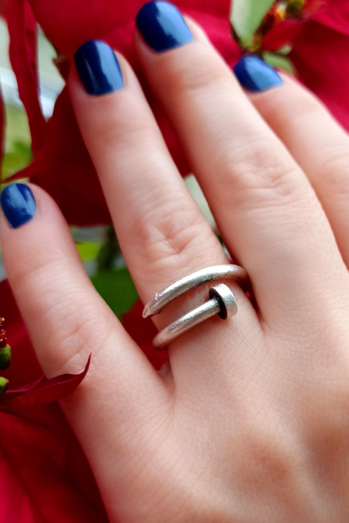 Silver nail ring sale