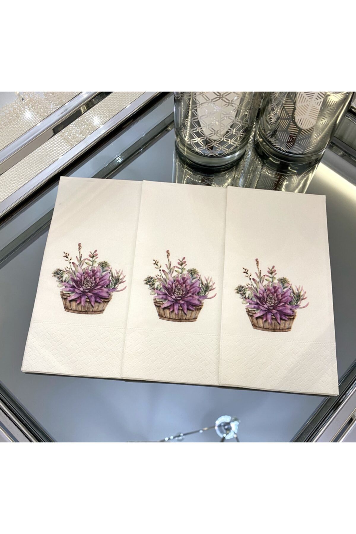 busrasdesign (SUKULENT) Sunum Peçetesi 20li