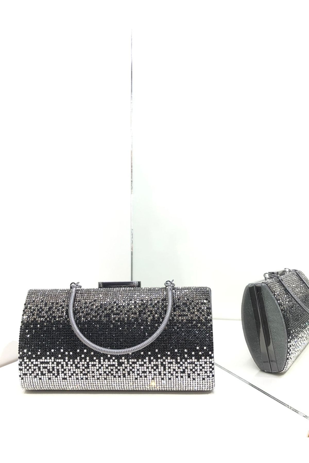 Dark silver hotsell clutch