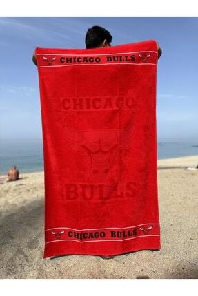 Chicago Bulls Banyo Havlusu.100×160 Cm Büyük Boy Plaj Havlusu.%100 Coton Büyük Boy Banyo Havlusu Image 0