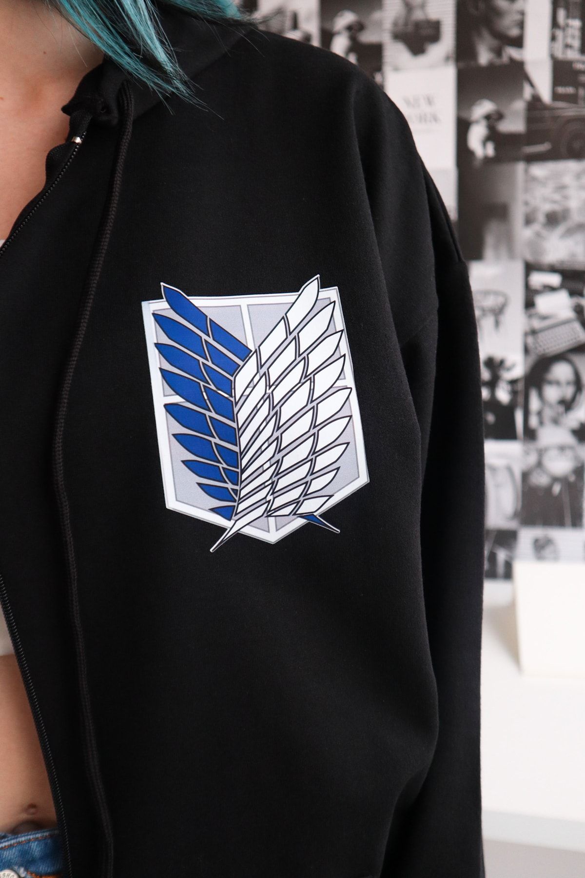 Ef Butik Unisex Black Unisex Blue Attack On Titan Cardigan - Trendyol