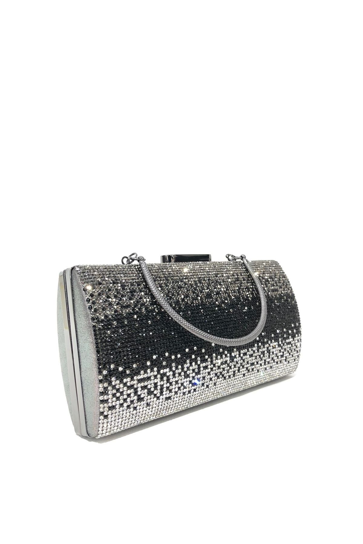 Dark silver clutch bag on sale