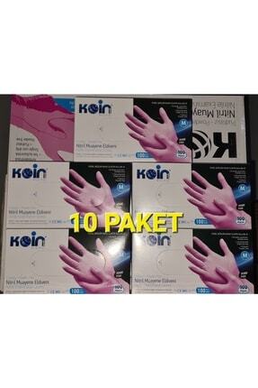 Pembe Nitril Eldiven (m) 10 Paket Image 0