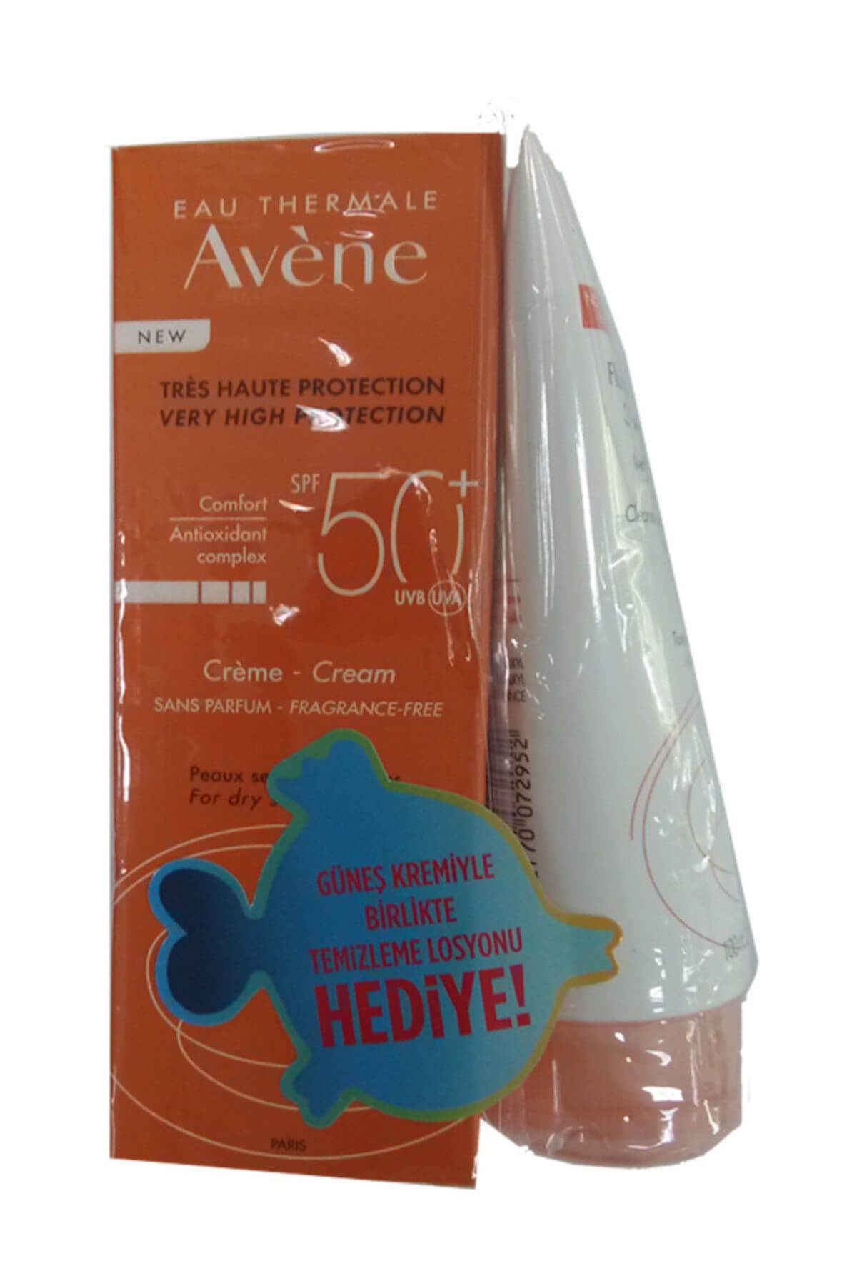 Avene Eau Thermale Creme Spf 50+ Güneş Koruyucu 50 ml + Temizleme Losyonu 8699522008155