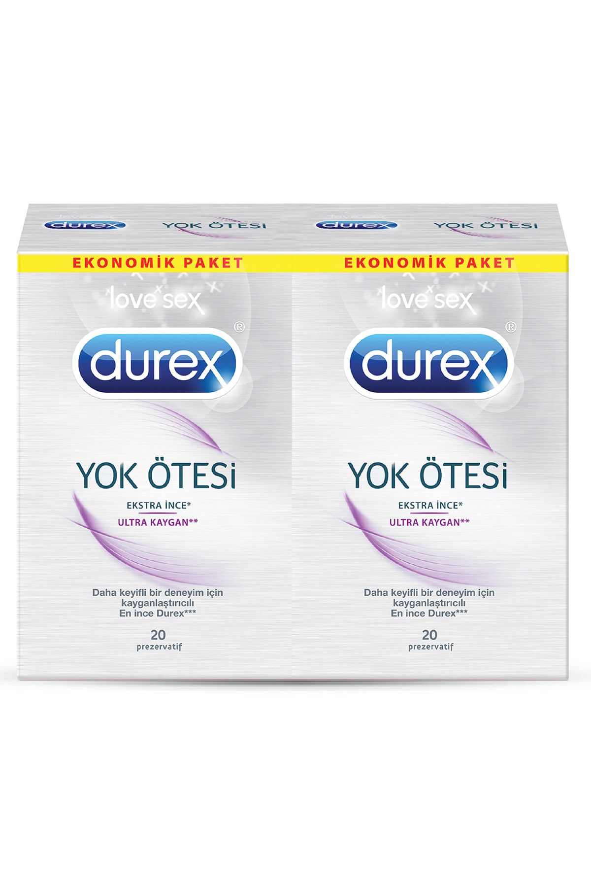 Durex Yok Ötesi Ultra Kaygan 40'Lı - 20'Li 2 Paket