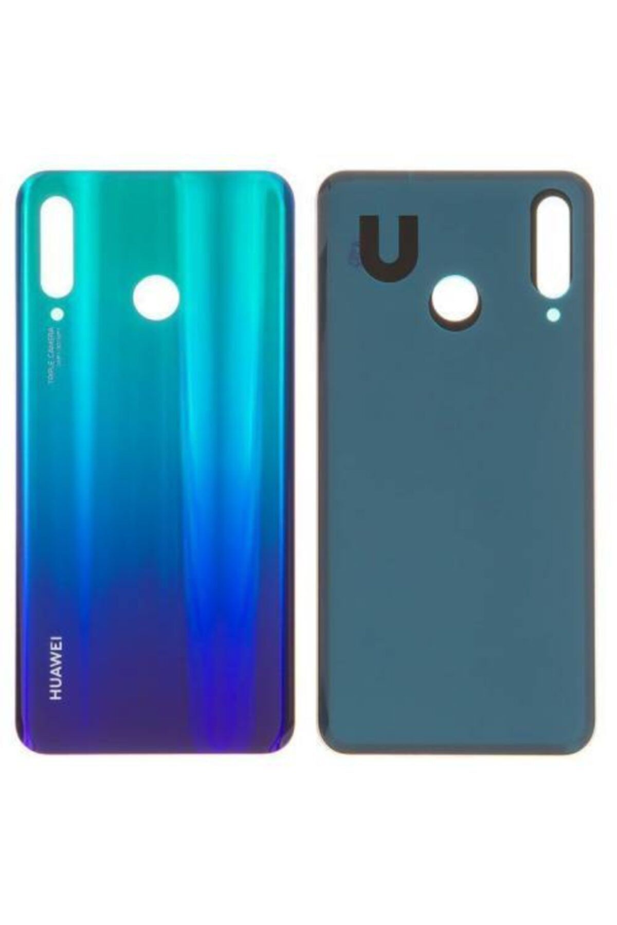 Huawei P30 Lite Nova 4e Arka Pil Kapağı Kamera Lenssiz Mavi