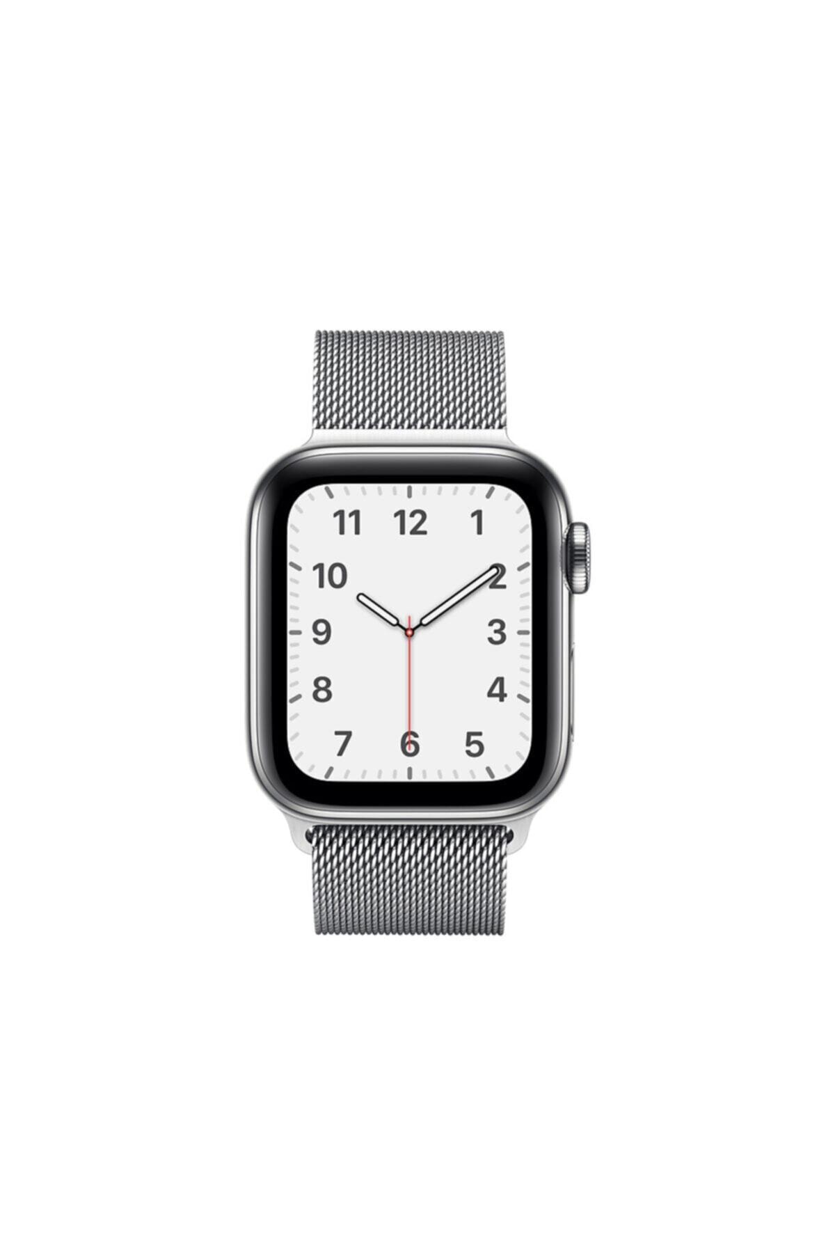 Mopal Apple Watch 2 3 4 5 Uyumlu 38mm Ve 40mm Metal Hasır Kordon Gümüş