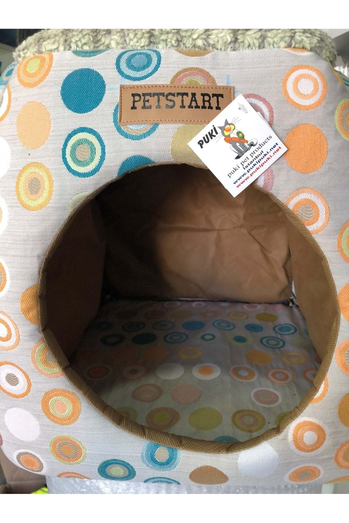 PUKİPET Üç Fonksiyonlu Kedi Yatağı Puantiyeli.