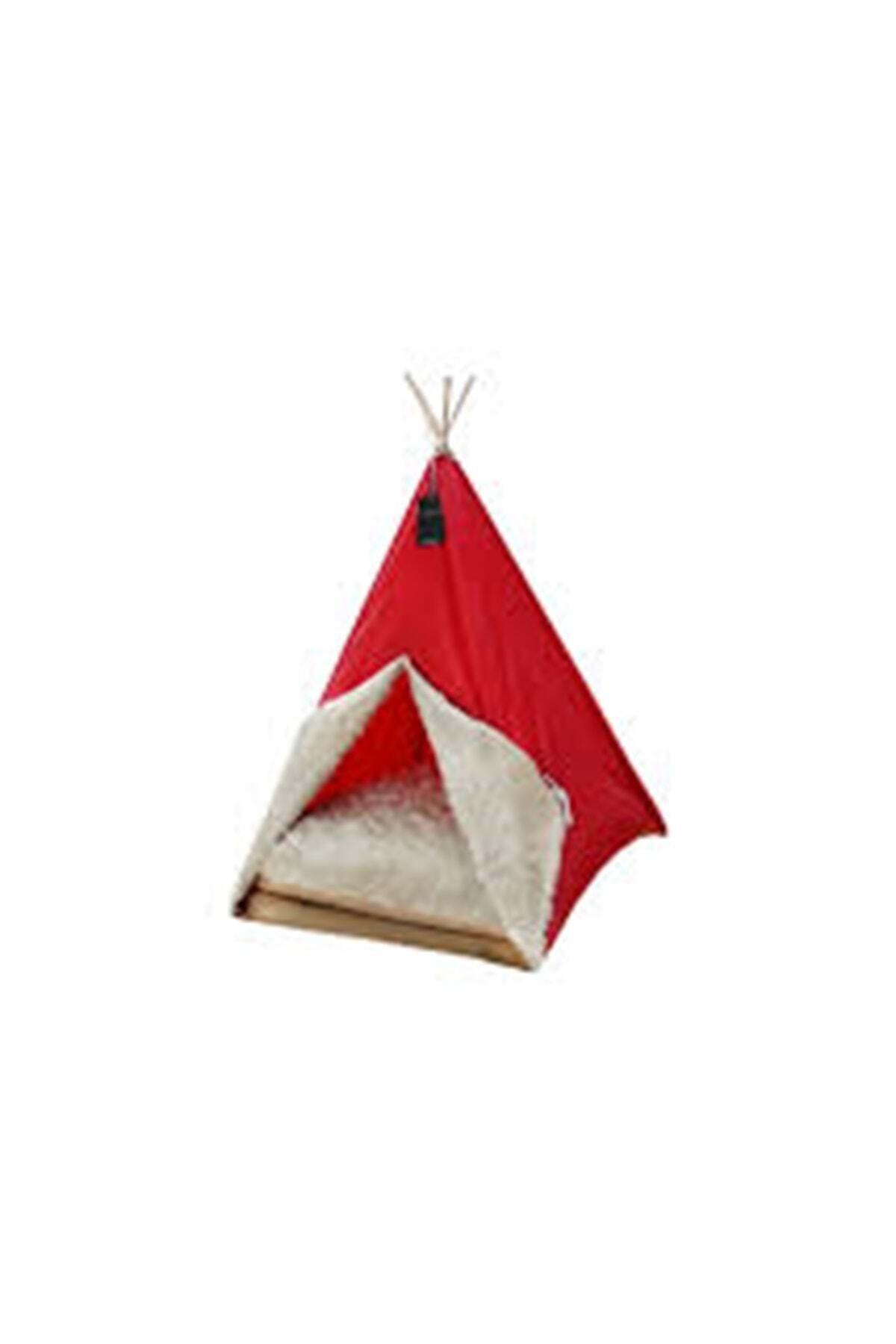 Bedspet Küçük Irk Köpek Çadırı Büyük Kırmızı. 60x60x80 Cm