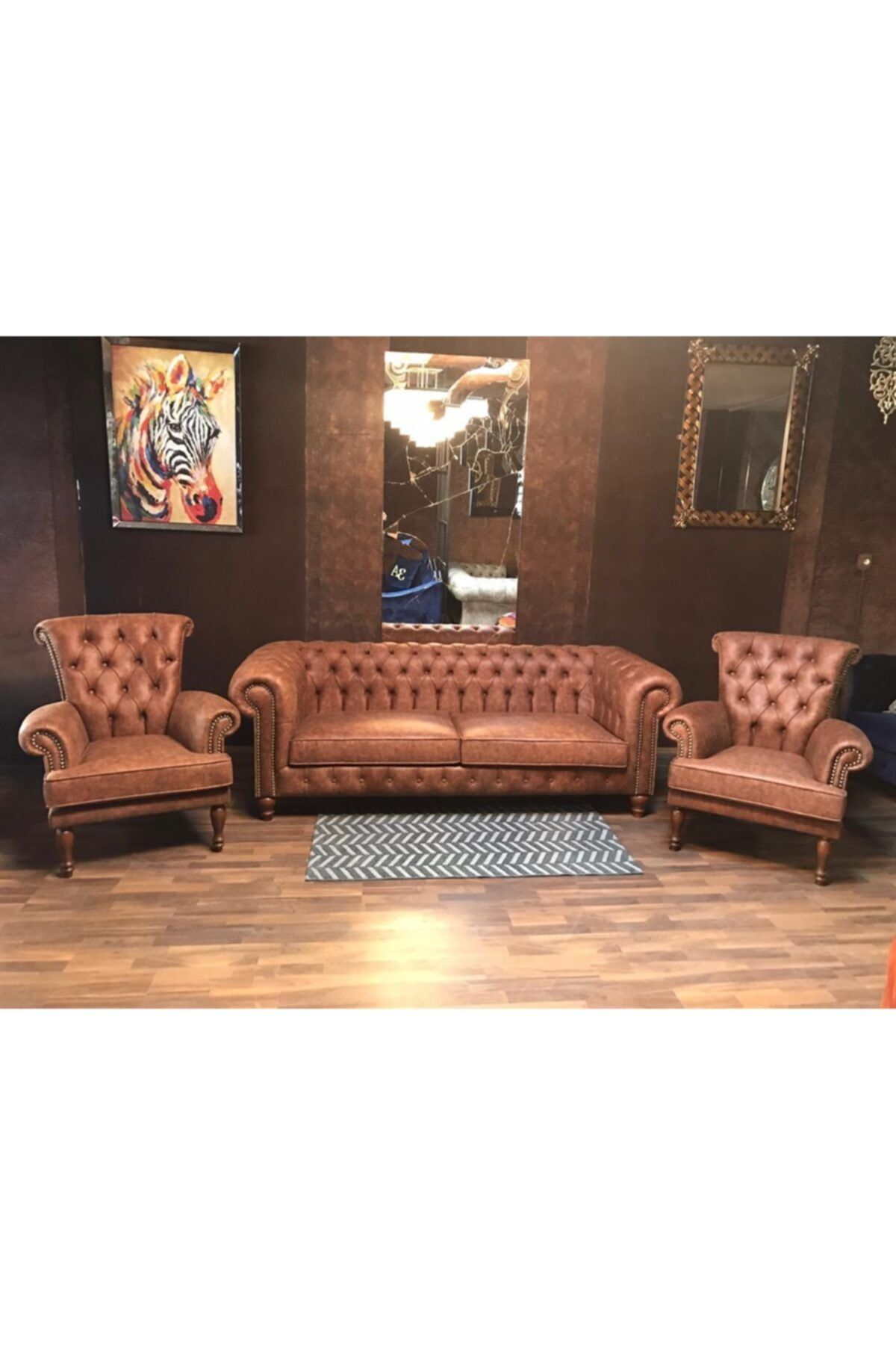 3A Mobilya Respect Chesterfield Takımı 3 1 1