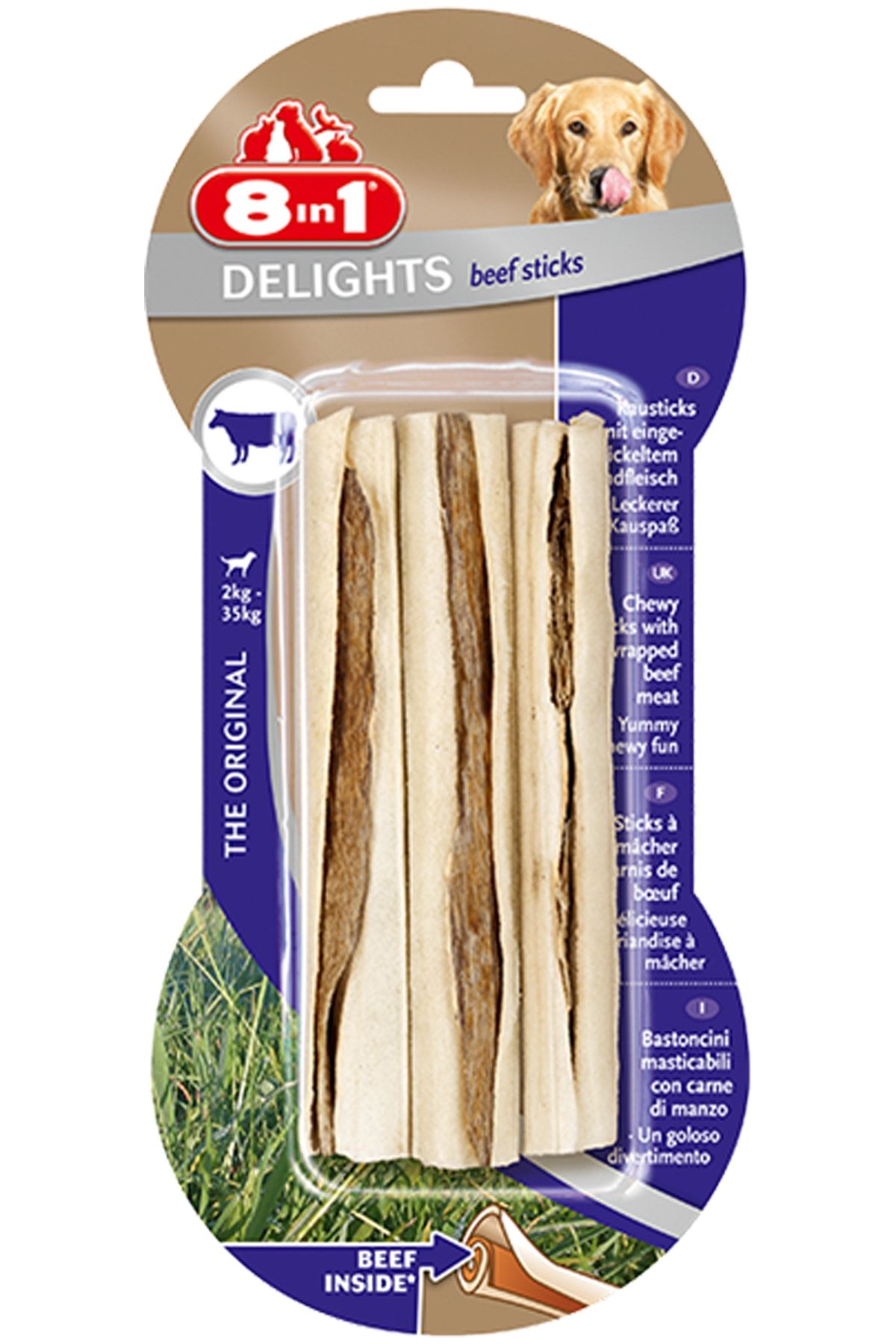 8in1 Delights Sticks Köpekler Için Biftekli Ağız Bakım Kemiği 3’lü Paket