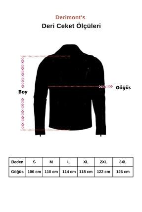 Hakiki Deri Siyah Blanch Fermuarlı Erkek Deri Ceket Image 4