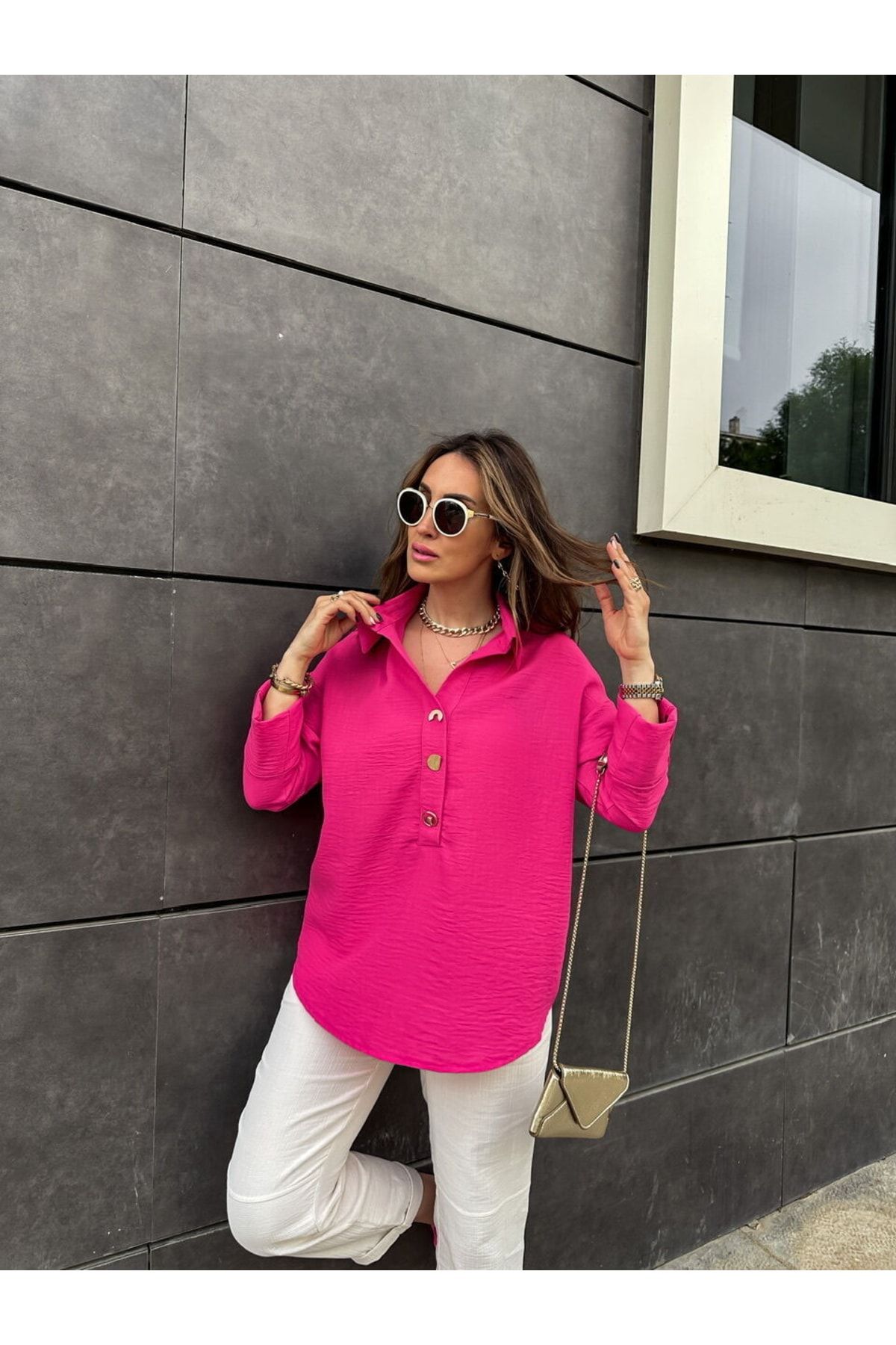 Gold dress clearance shirt womens