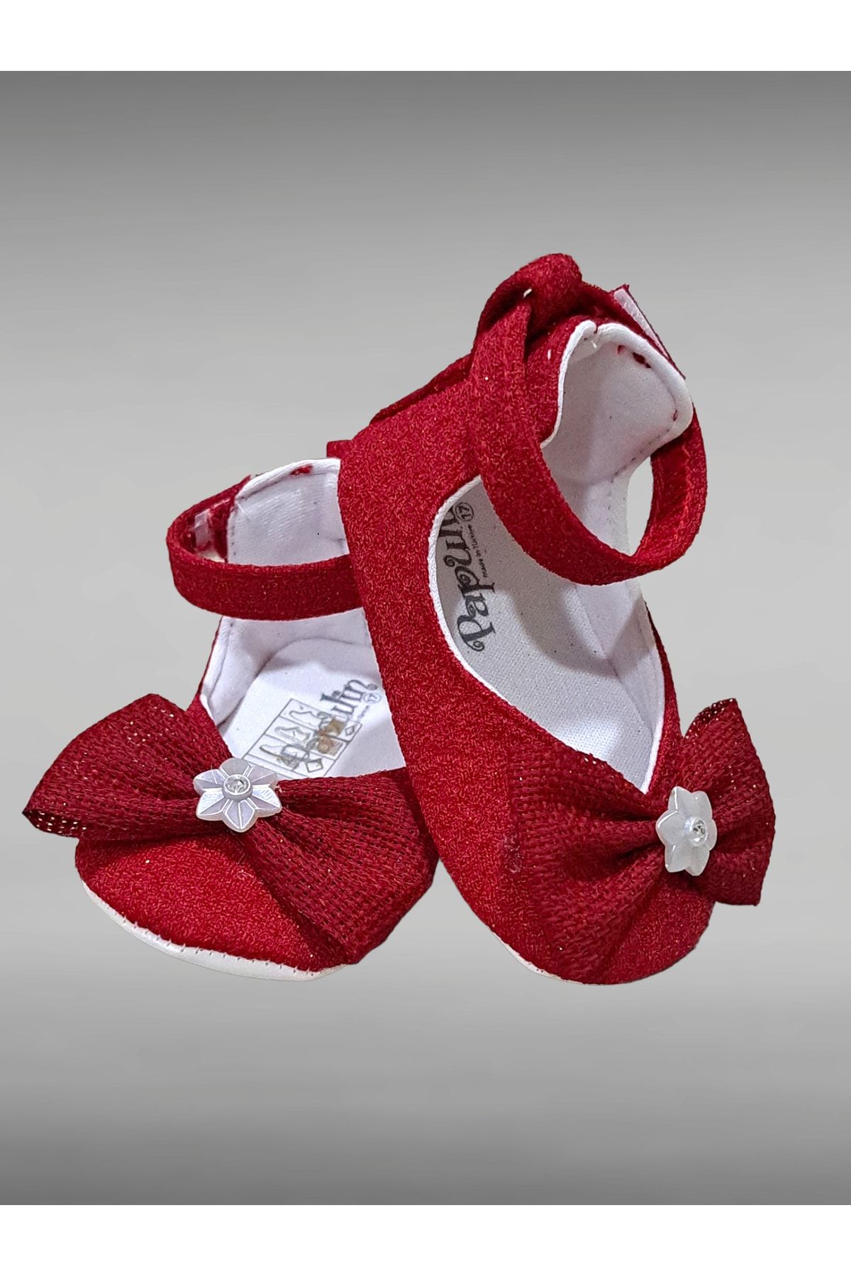 Papulin Glittery Ribbon Detailed Baby Girl Shoes Trendyol