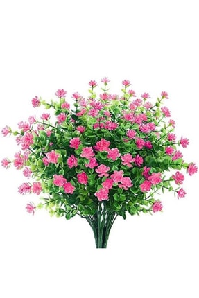 Yapay Çiçek Pembe Mineli Şimşir Dekoratif Yapay Bitki Image 0