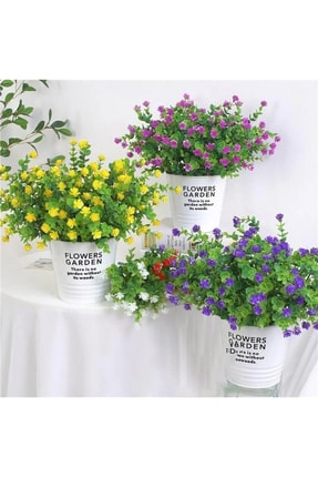 Yapay Çiçek Pembe Mineli Şimşir Dekoratif Yapay Bitki Image 1