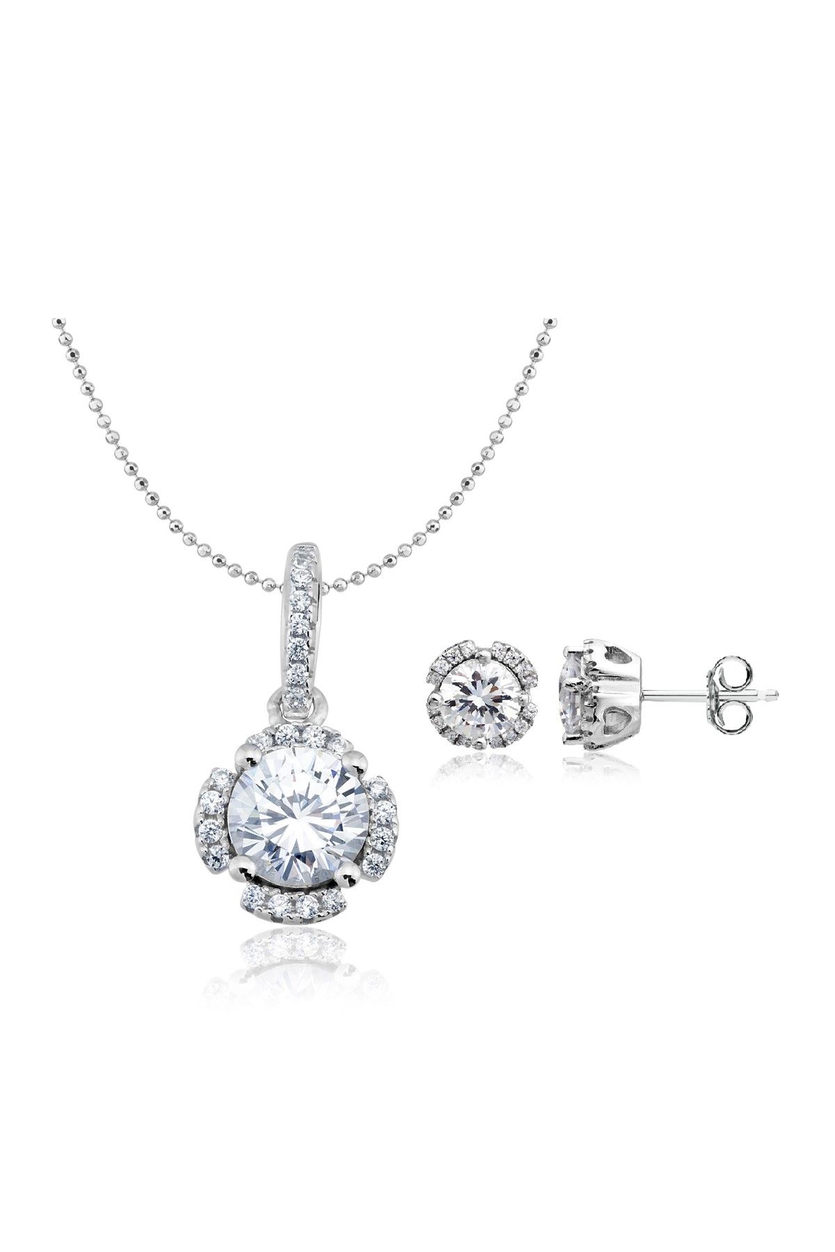 Carat Laboratories Kadın 3,55 Carat Kolye Küpe Set CS20347