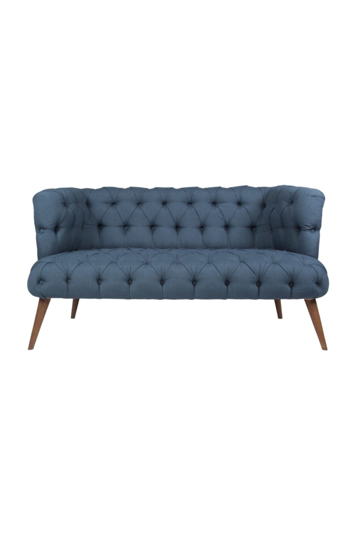 Ze10 Design West Monroe Loveseat İkili Kanape Gece Mavisi