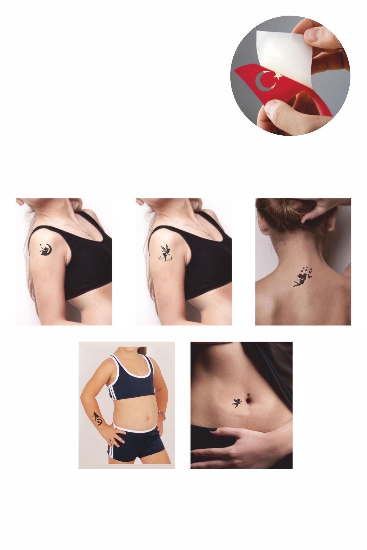 ONE SPRAY TATTOO Melekler Şehri Geçici Dövme Seti Dark Sprey Ve 5 Desen
