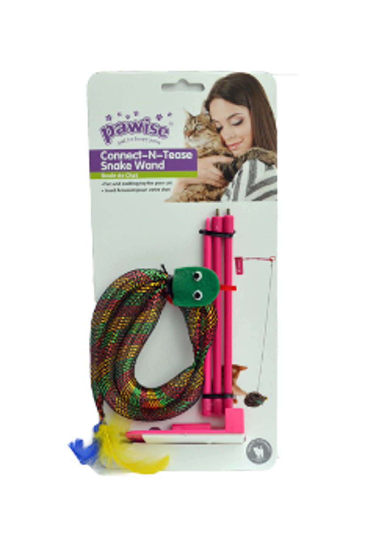 Pawise Yapışkanlı Yılan Kedi Oltası Oyuncak