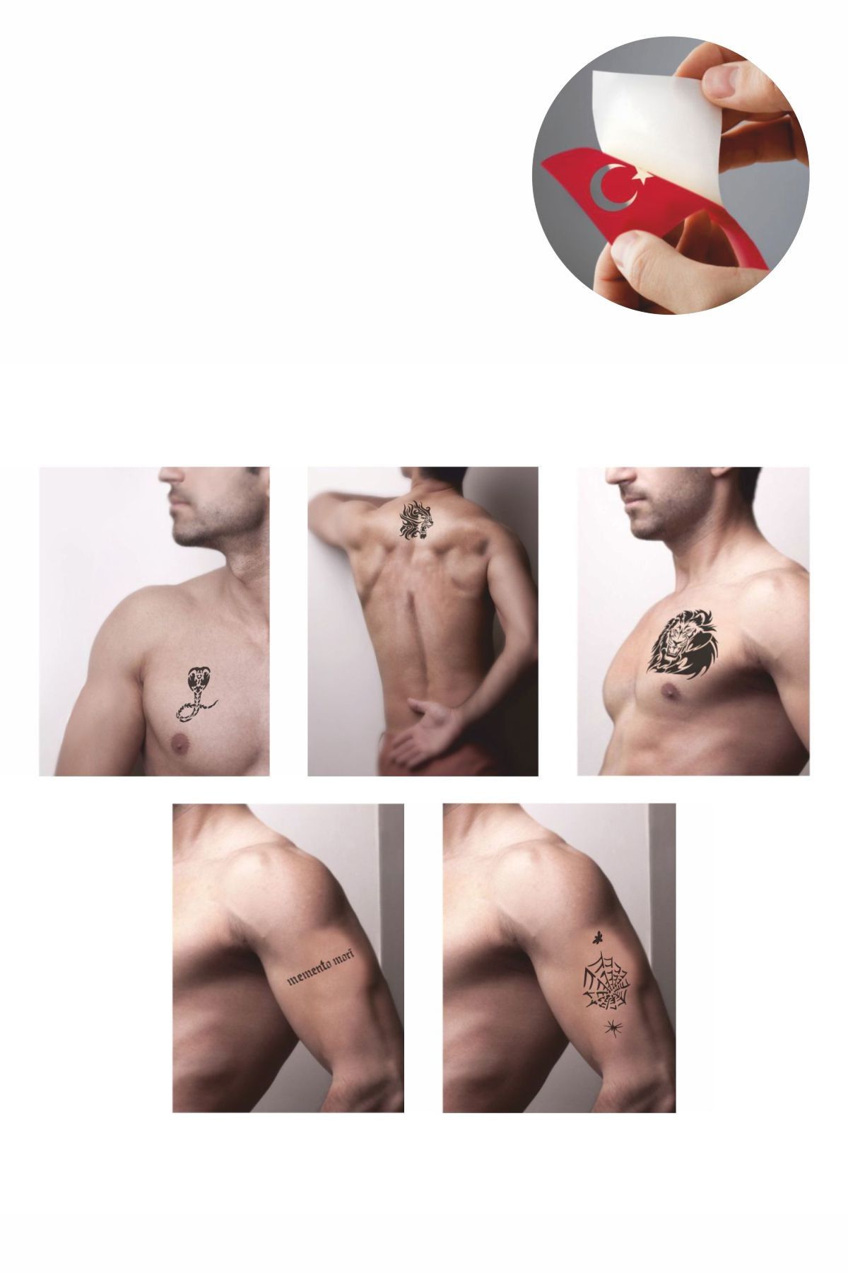 ONE SPRAY TATTOO Örümcek Kobra Geçici Dövme Seti Siyah Sprey Ve 5 Desen