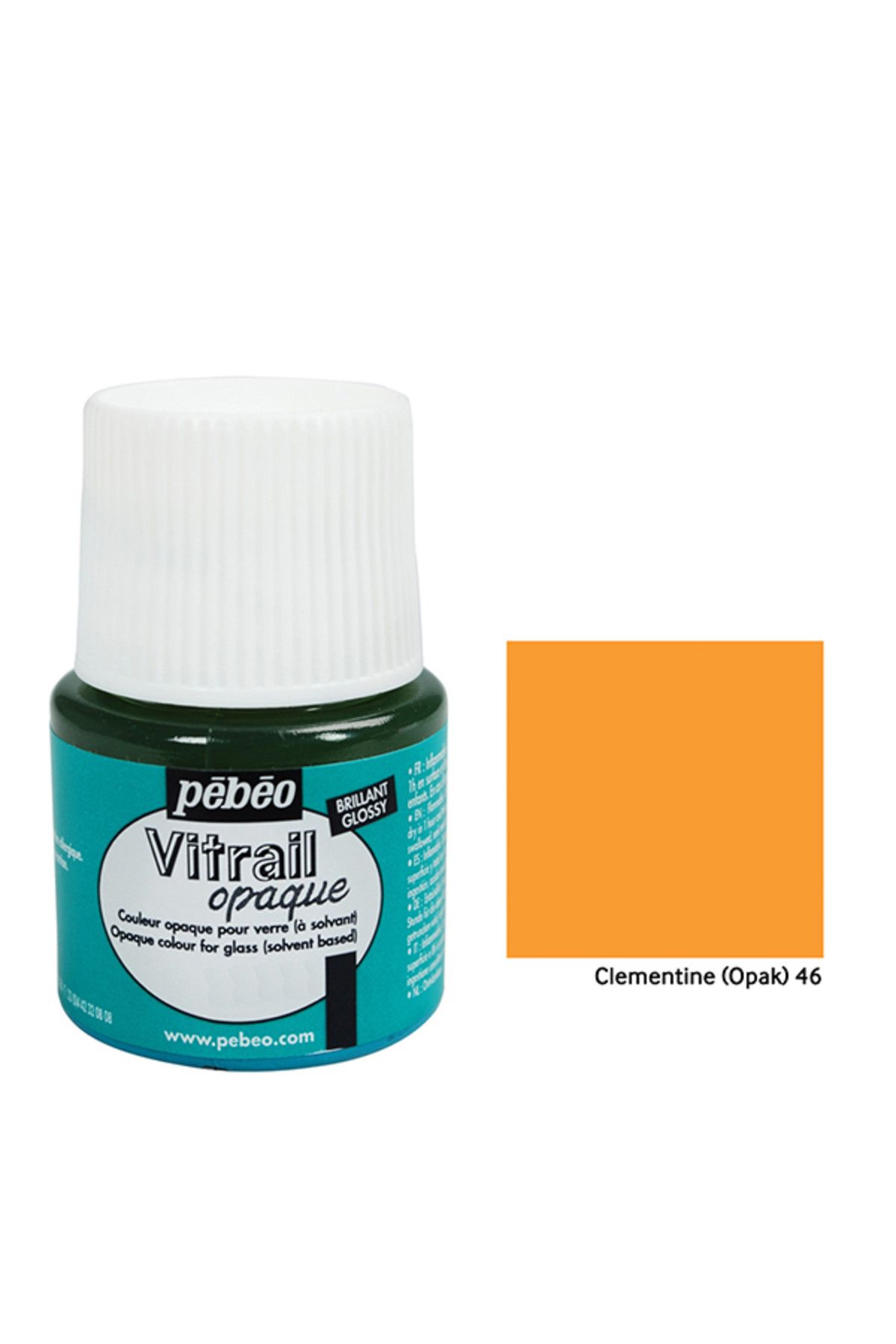 Pebeo Vitrail Cam Boyası 45ml - 46 Clementine (Opak) 202550