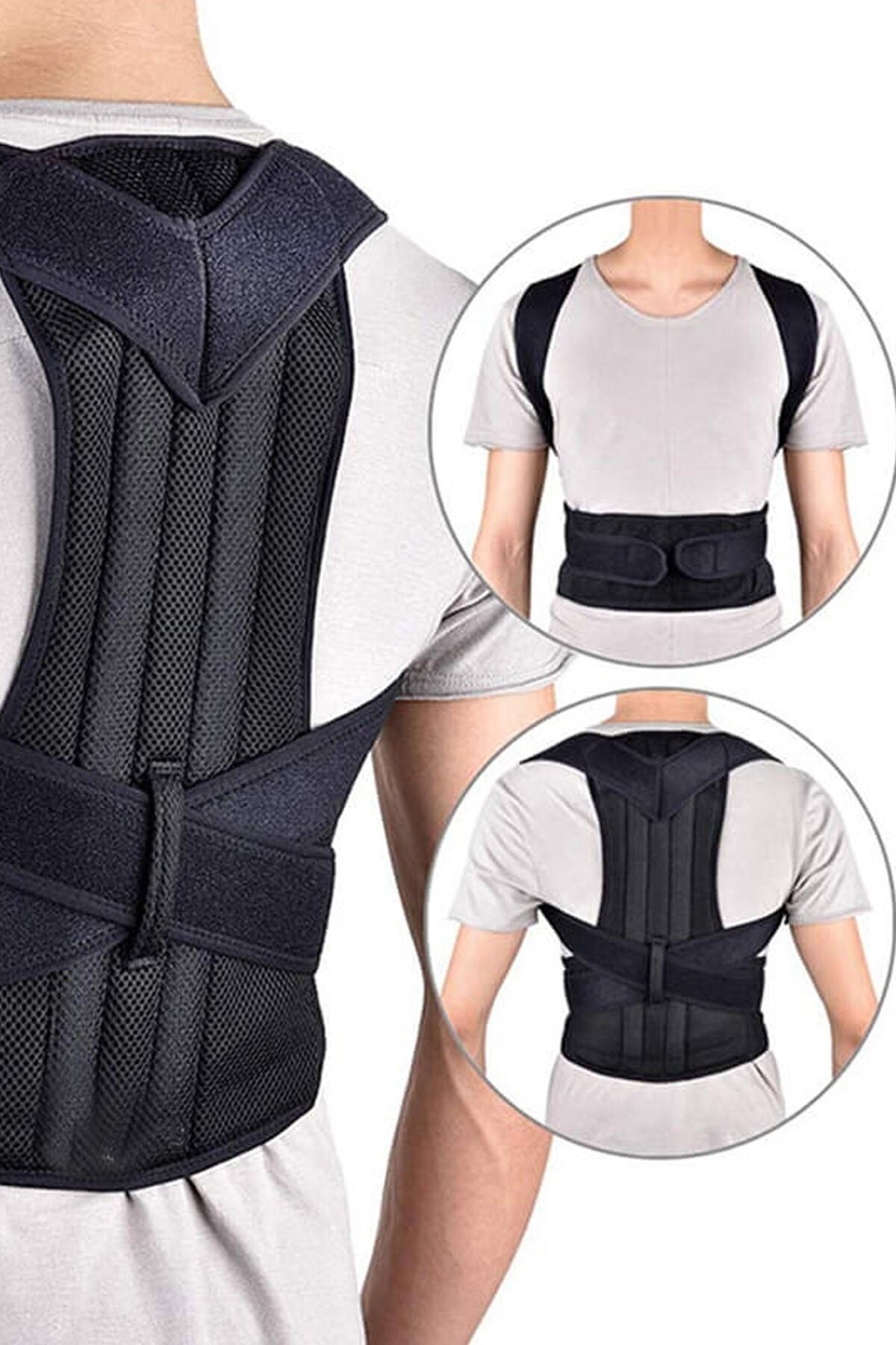 ulbay home collection Unisex Balenli Dik Duruş Kamburluk Önleyici Ortopedik Bel Ve Sırt Destek Korsesi