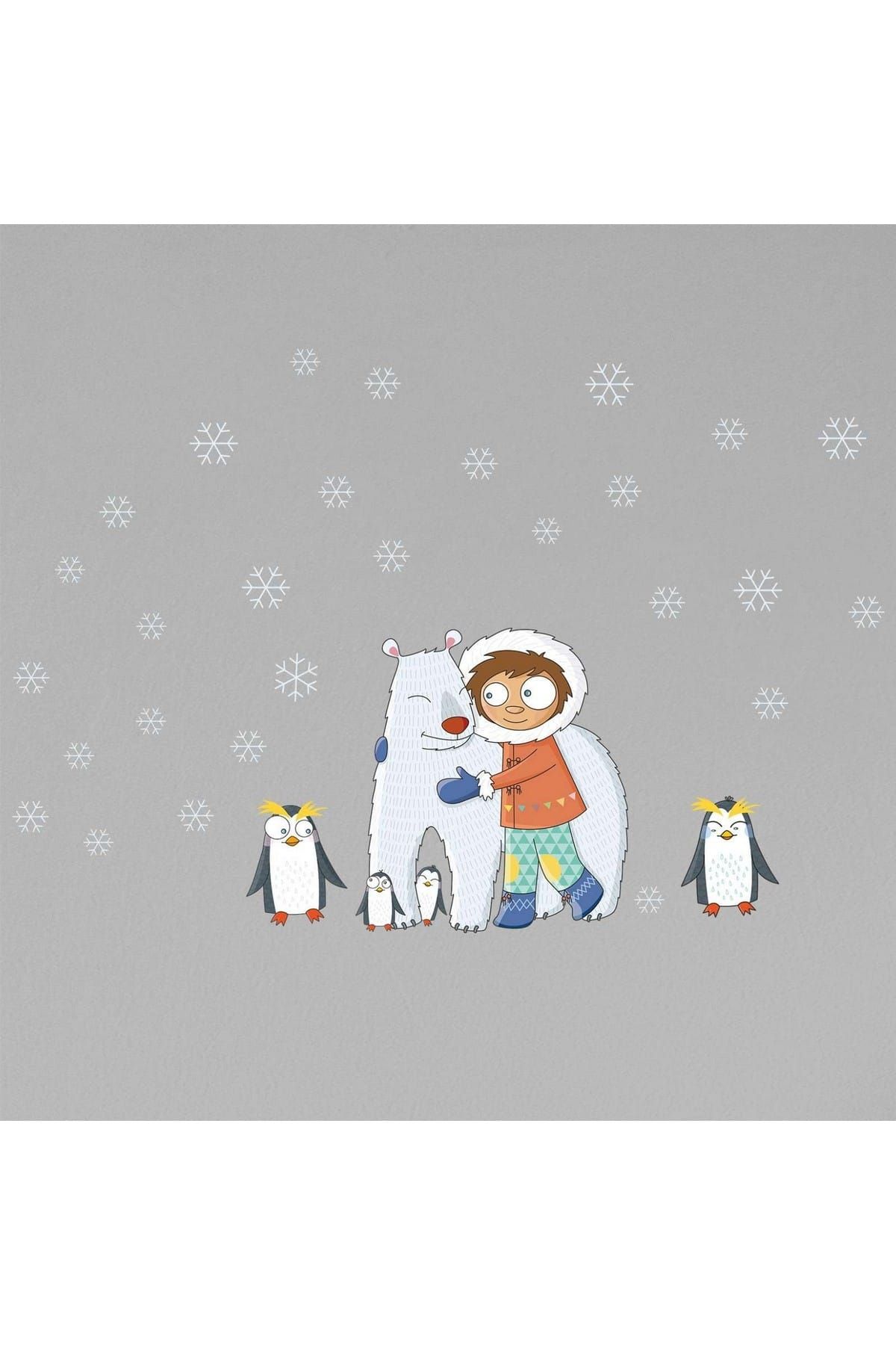 Dekor Loft Kutup Ayısı ve Penguen Çocuk Odası Duvar Sticker