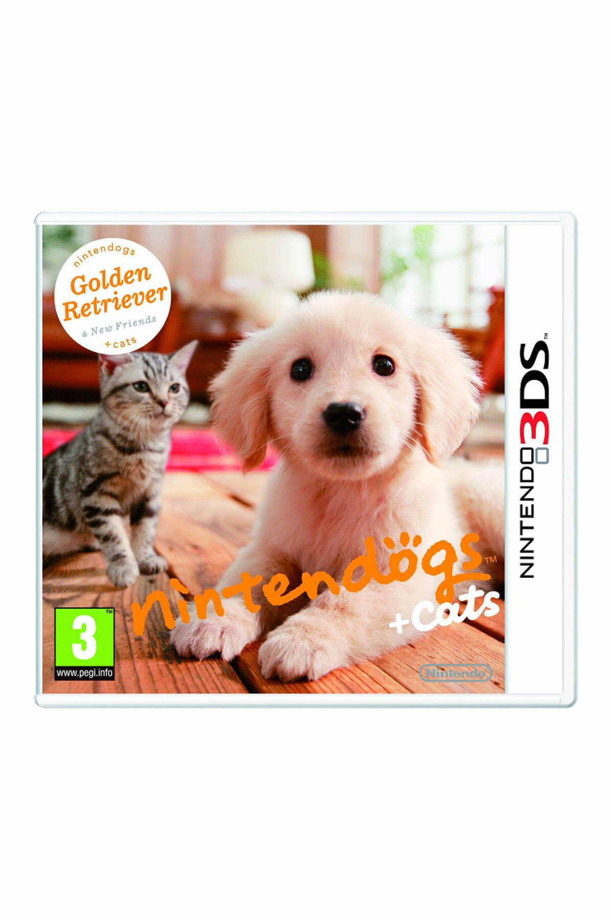 Nintendo 3Ds Nintendogs Golden Retriever + Cats