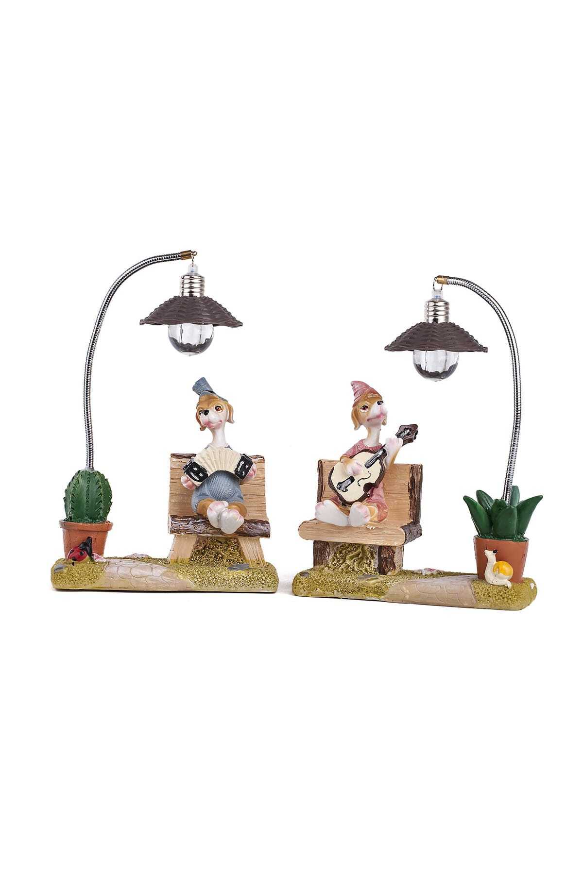 MUKKO HOME Lambalı Köpek Biblo / Okuma Lambası 2Li Set  Sd249