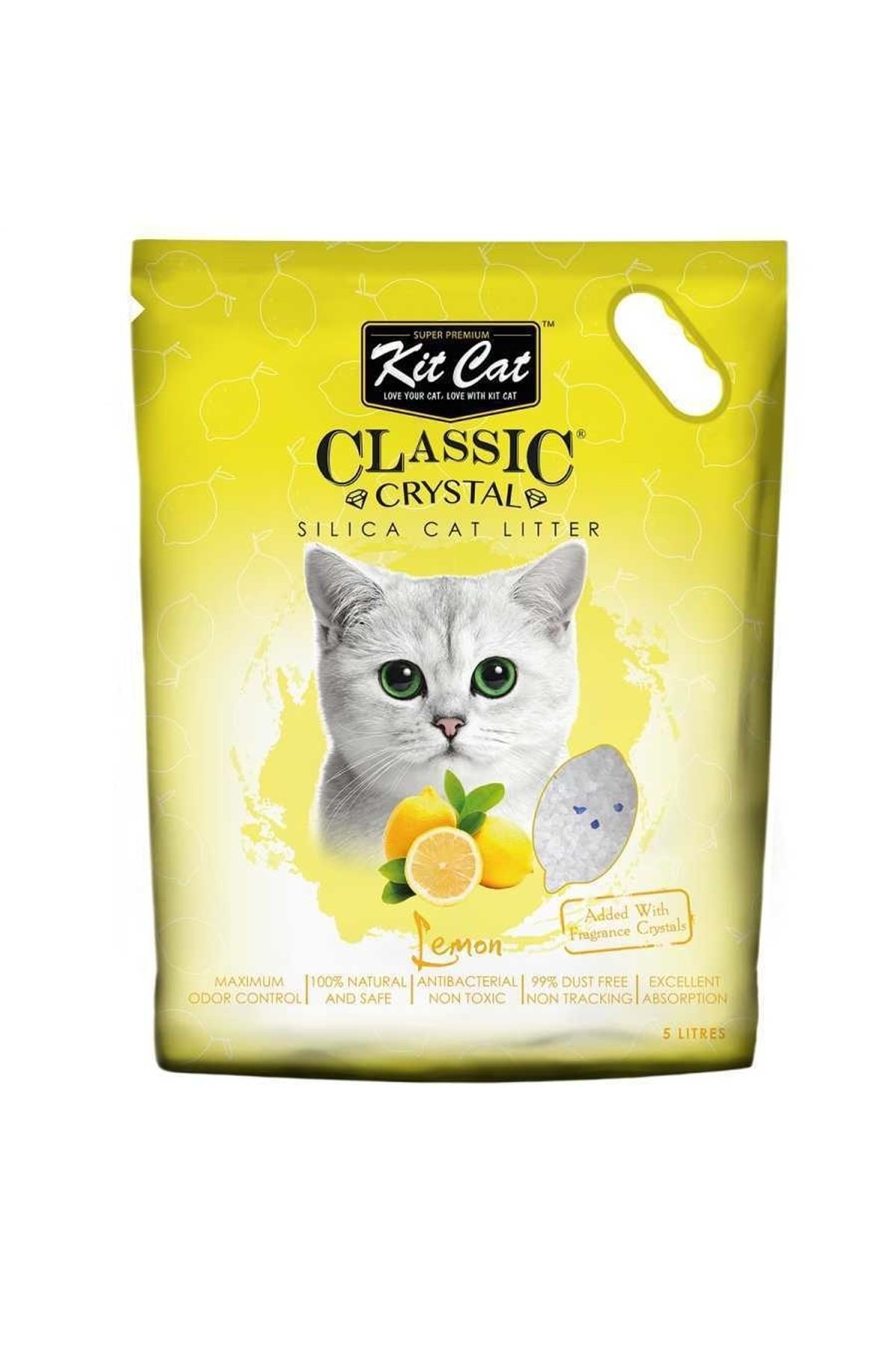 Kit Cat Lemon Limon Kokulu Silika Kedi Kumu 5 Lt