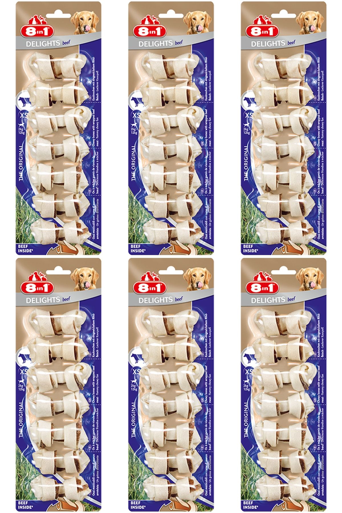 8in1 Beef Delights Bone Köpekler Için Biftekli Ağız Bakım Kemiği 7’li Paket X 6 Adet