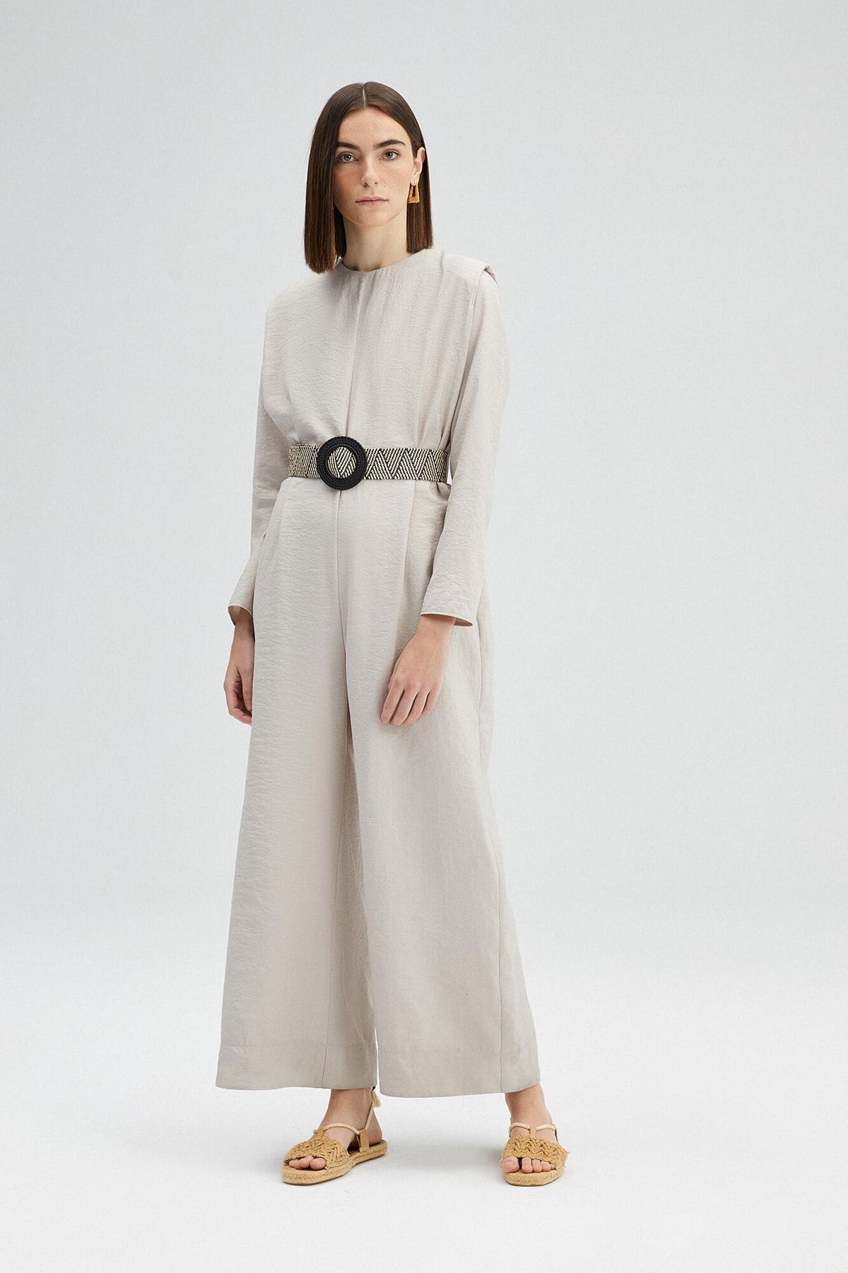 Touche Prive Cupra Jumpsuit with Belt Detail Trendyol