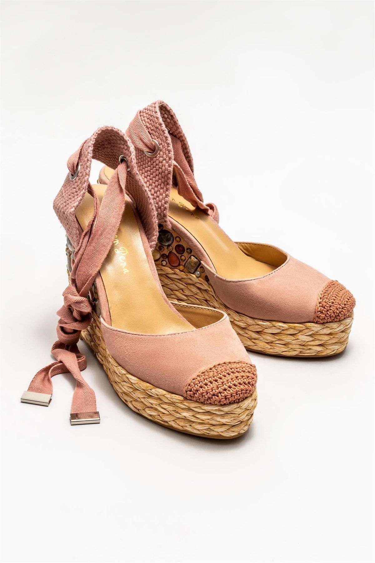 Dusty pink clearance wedge shoes