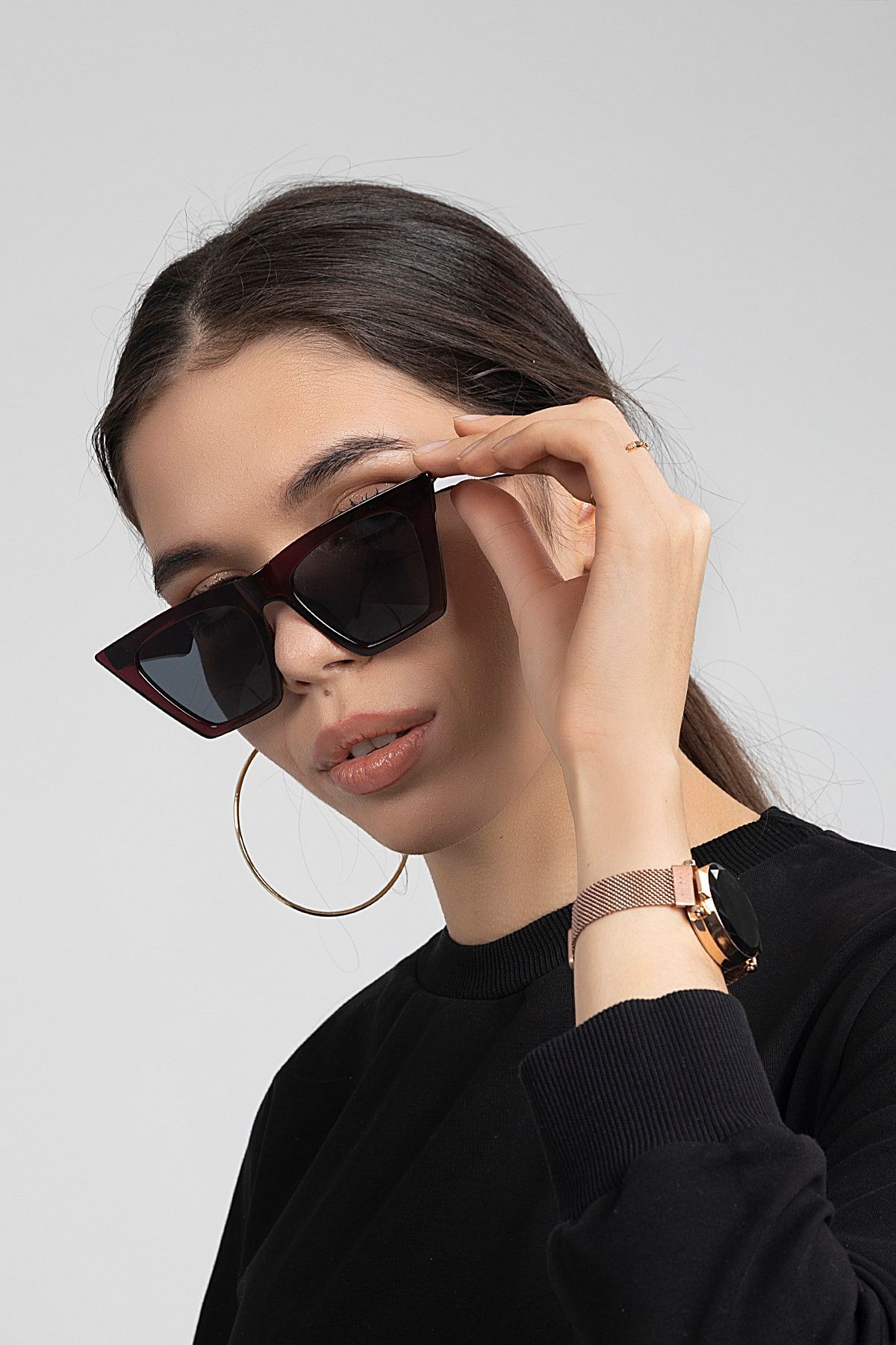 Burgundy sunglasses womens sale