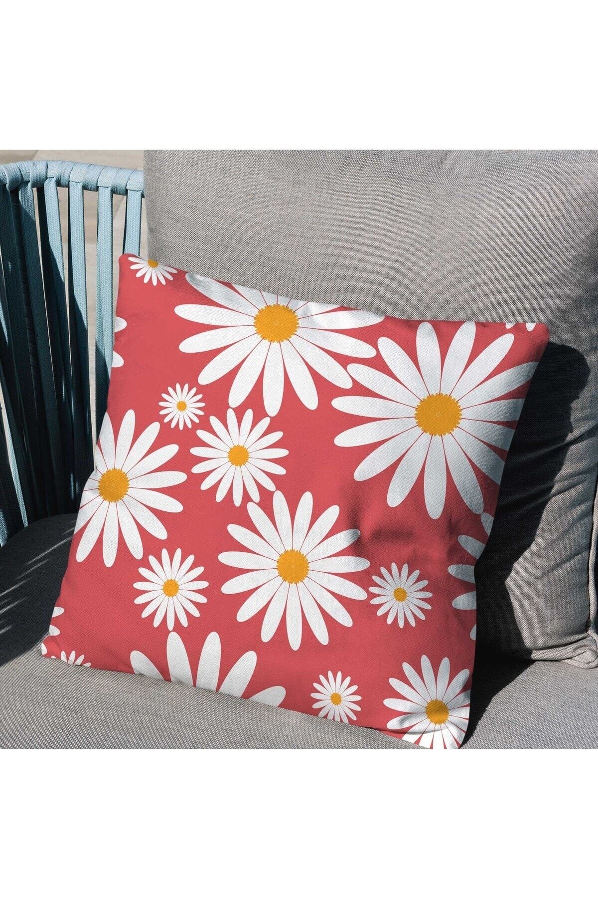 Hayal Dekoratif Seasonal Daisy Patterned Set of 4 Digital Printed