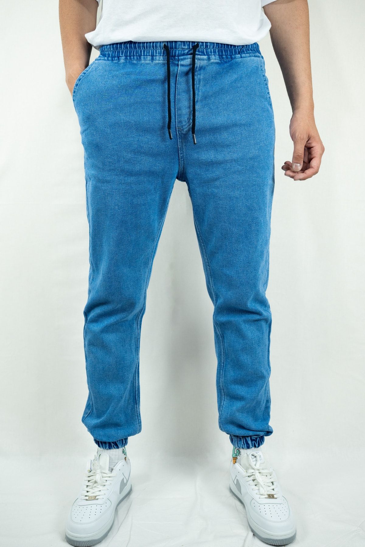 Elastic waist jogger best sale jeans