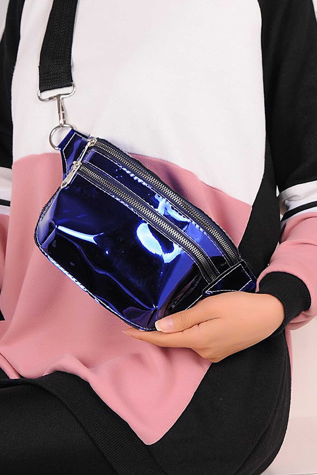 WMİLANO Mavi Hologram Kadın Bel Çantası C094-18