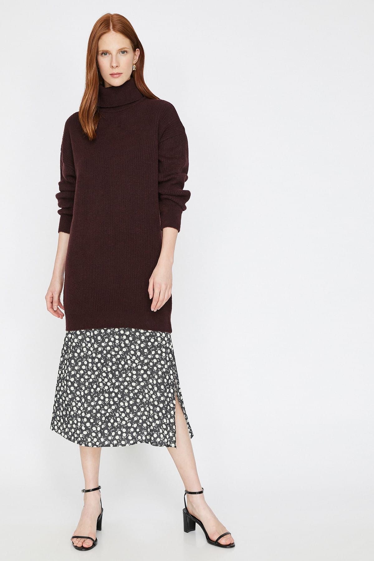 Koton Kadın Bordo Bogazli Tunik 0KAK92804HT
