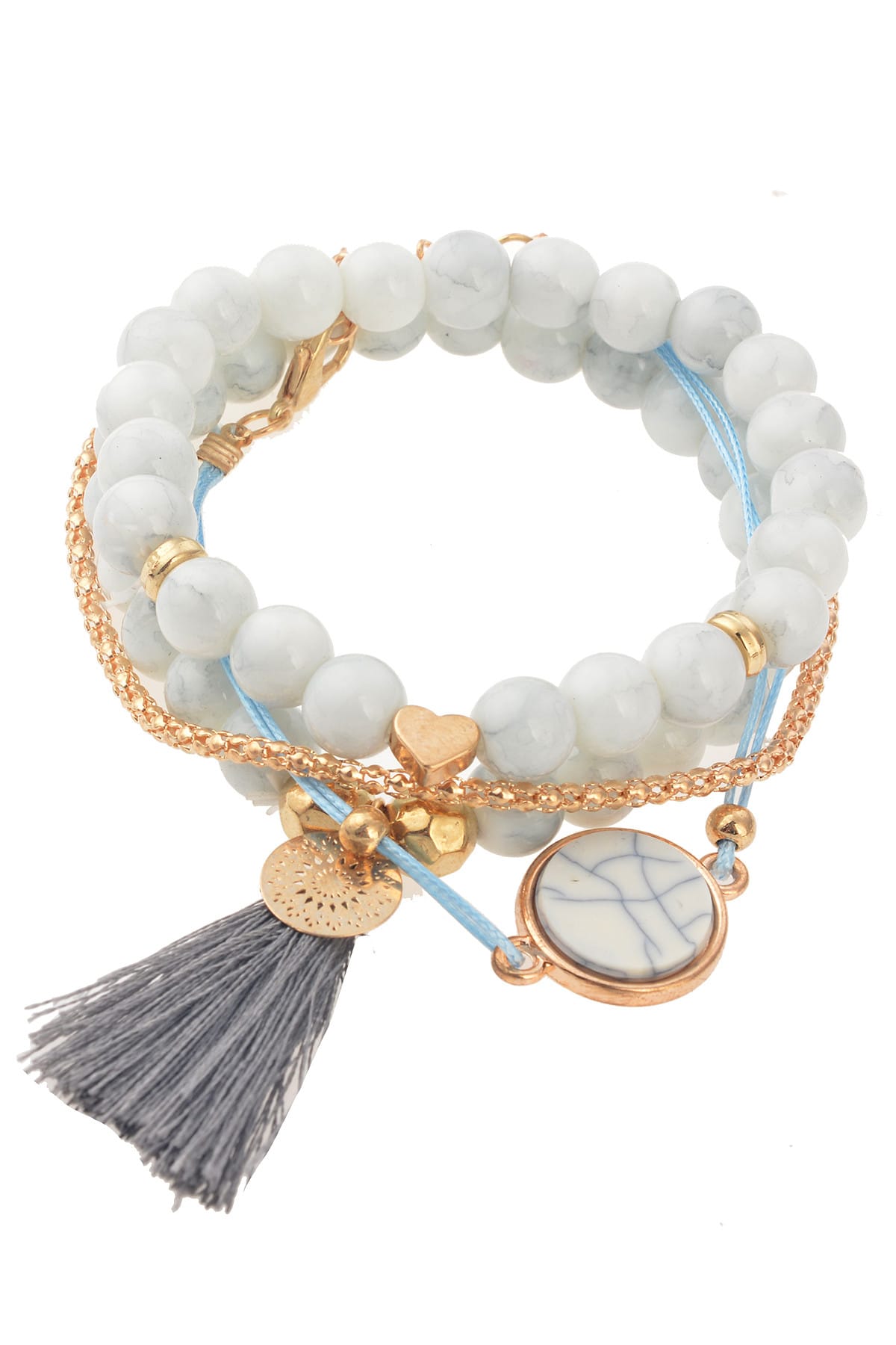 Pelin Aksesuar Mermer Taşlı Çoklu Bileklik