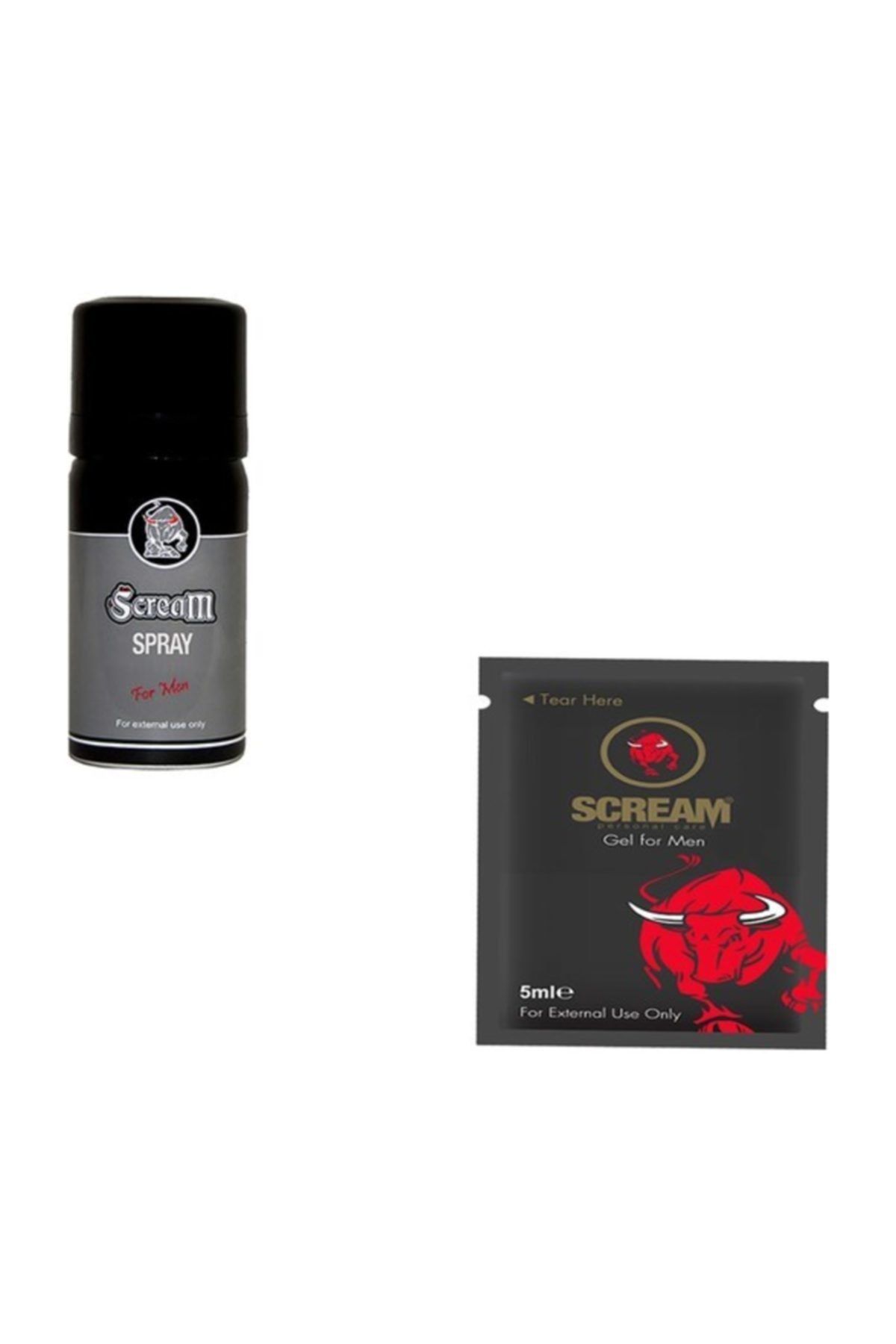 Scream For Men Sprey 45 ml ve Scream Aqua Glide Kayganlaştırıcı Jel 5 Ml