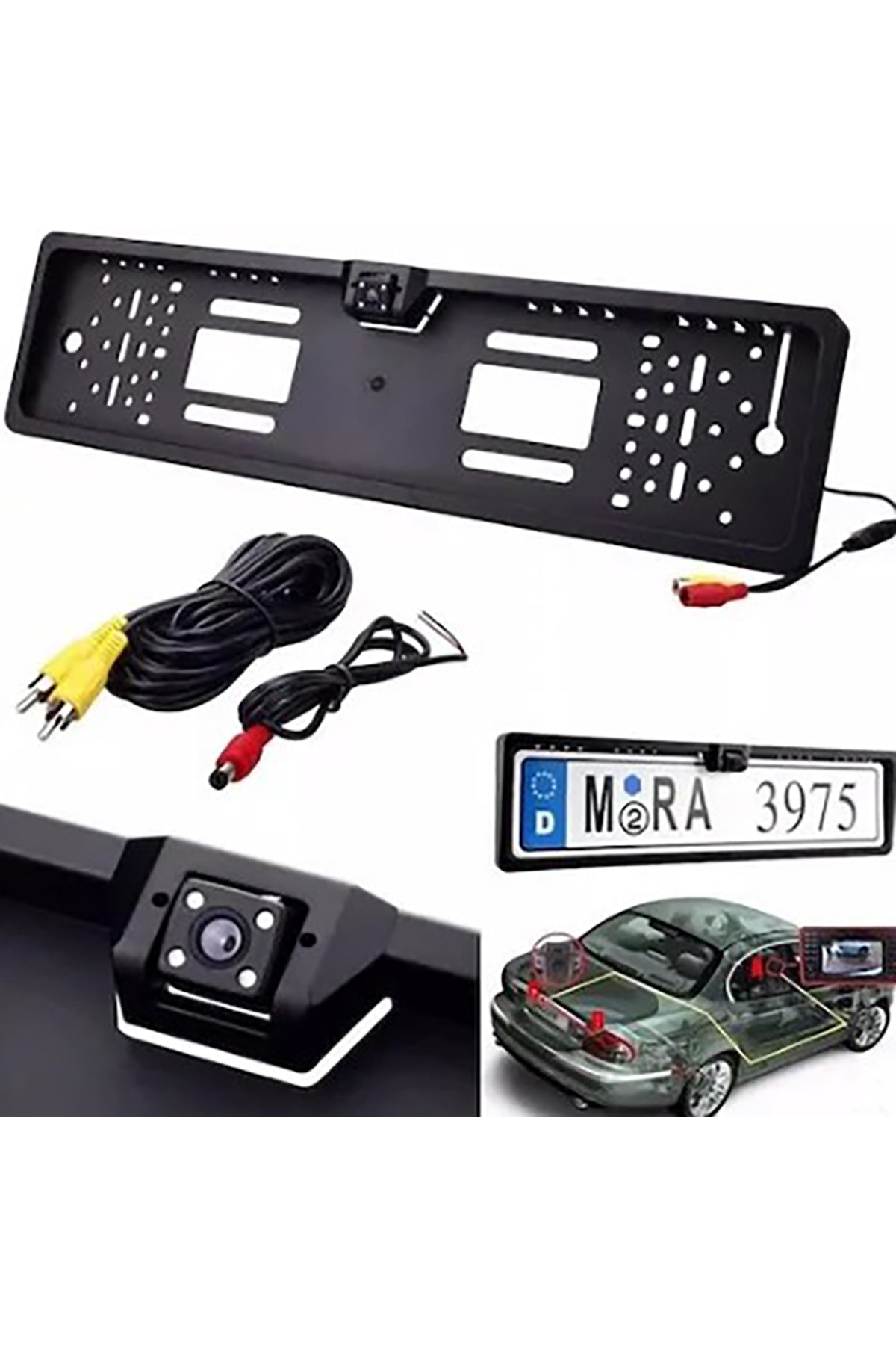 Z Tech Araç Geri Görüş Kamerası Plakalık Gece Görüşlü 4 Aydınlatma Ledli