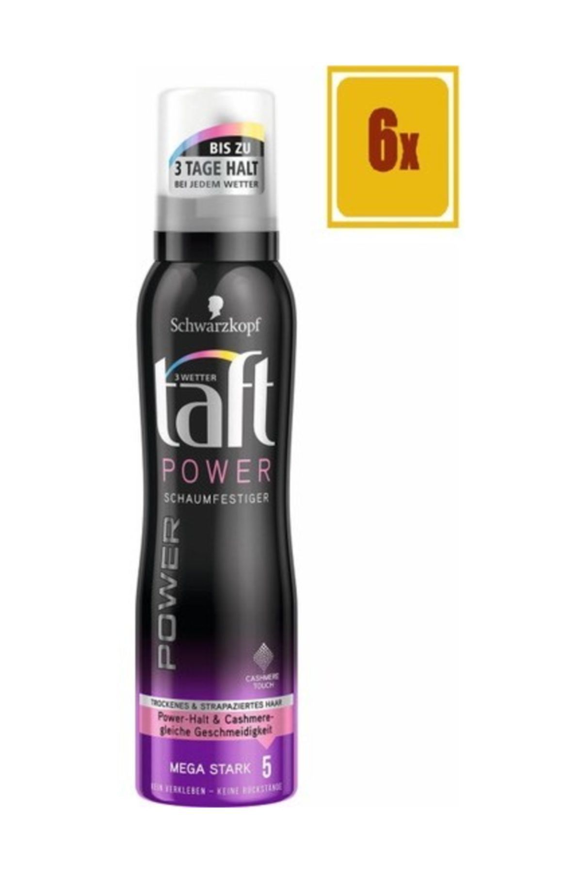 Taft Saç Köpügü Power Kasmir 150 ml 6'lı Set