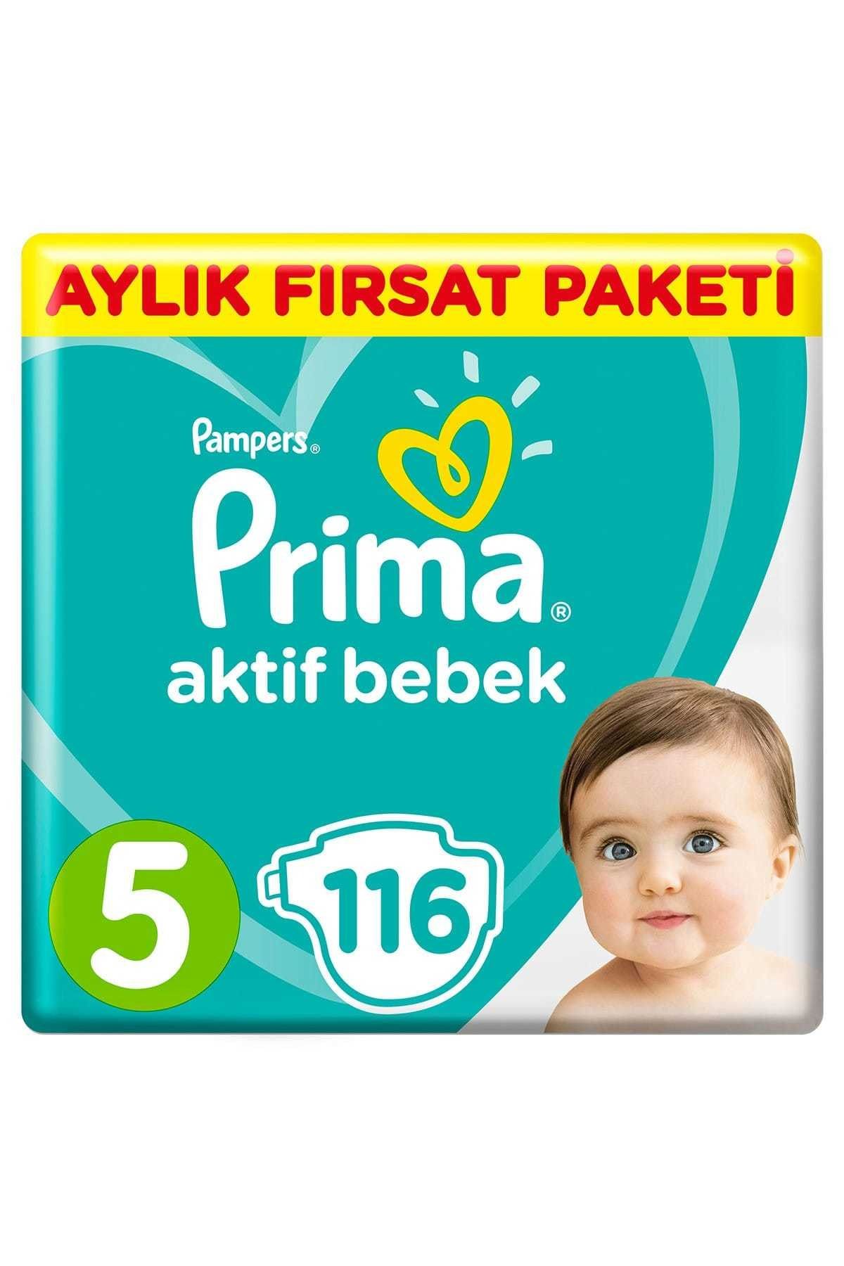 prima bebek bezi aktif bebek 5 beden 116 adet aylik firsat paketi fiyati yorumlari trendyol