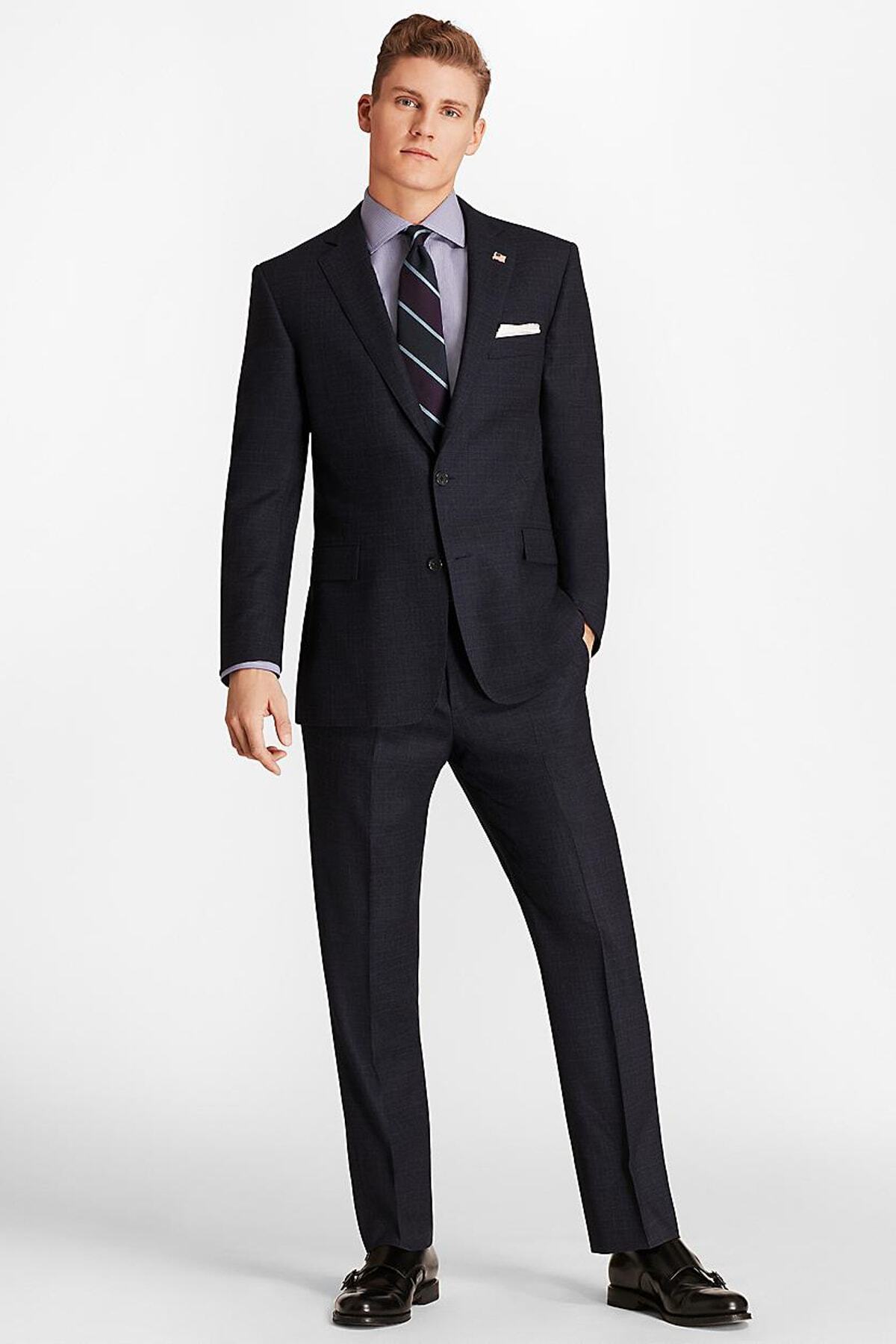 BROOKS BROTHERS Erkek Lacivert 1818 Regent Kesim Takim Elbise 1-00105396