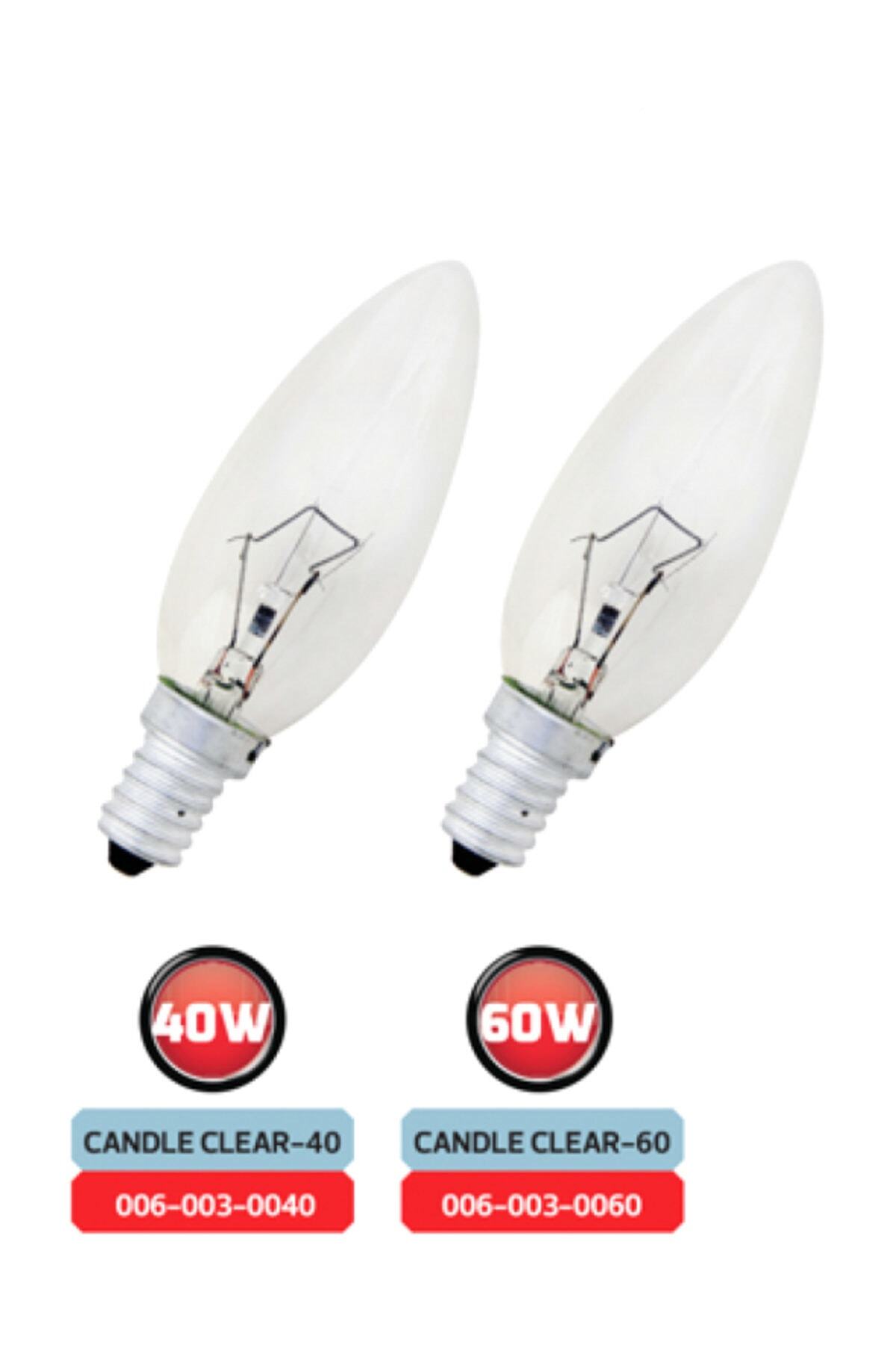Horoz Şeffaf Mum Buji E-14 Duy Ampul  10lu Paket 60 Watt