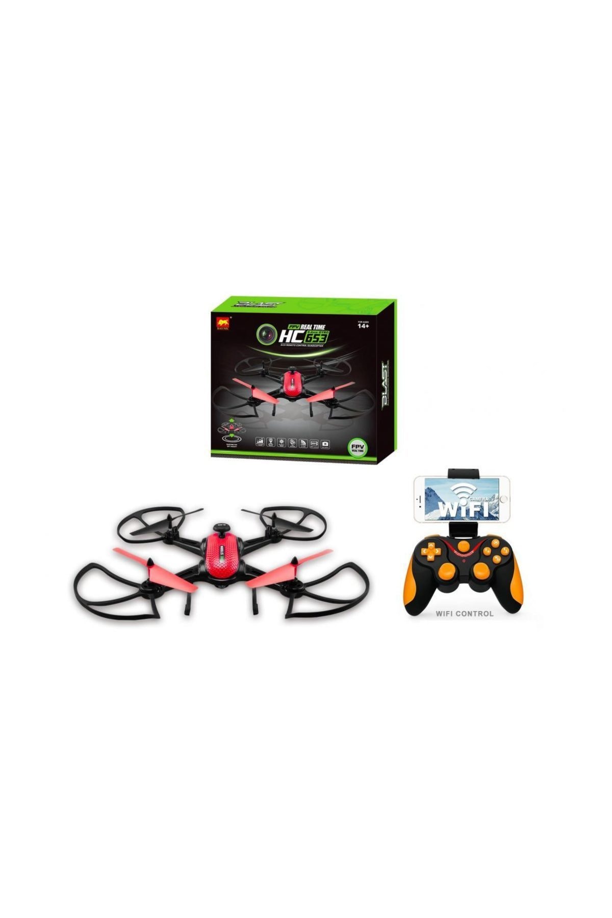 Birlik Drone Wifi Kameralı Uzaktan Kumandalı Drone Quadcopter Fpv Hc653