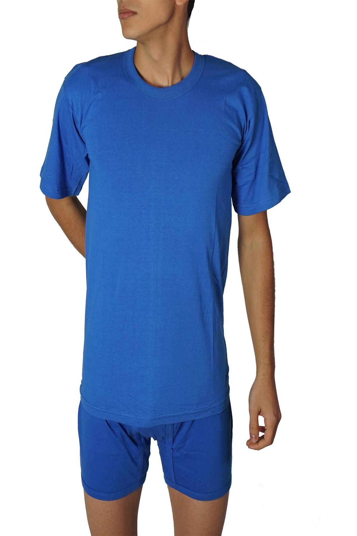 Nazar Erkek Mavi  Bisiklet Yaka Fanila 3'Lü Paket