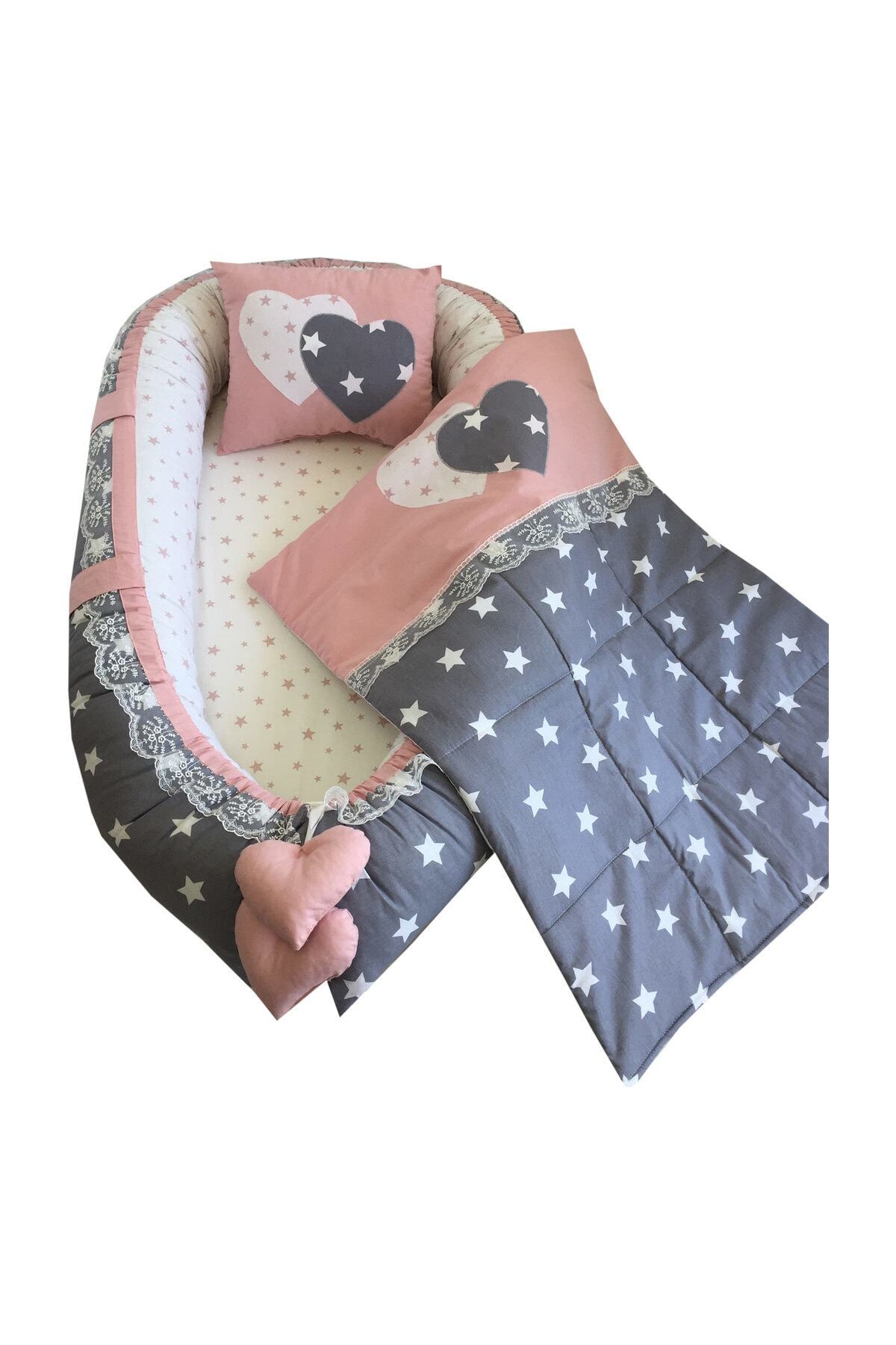 Jaju Baby nest Gri Yıldız 3'lü Babynest Bebek Yuvası