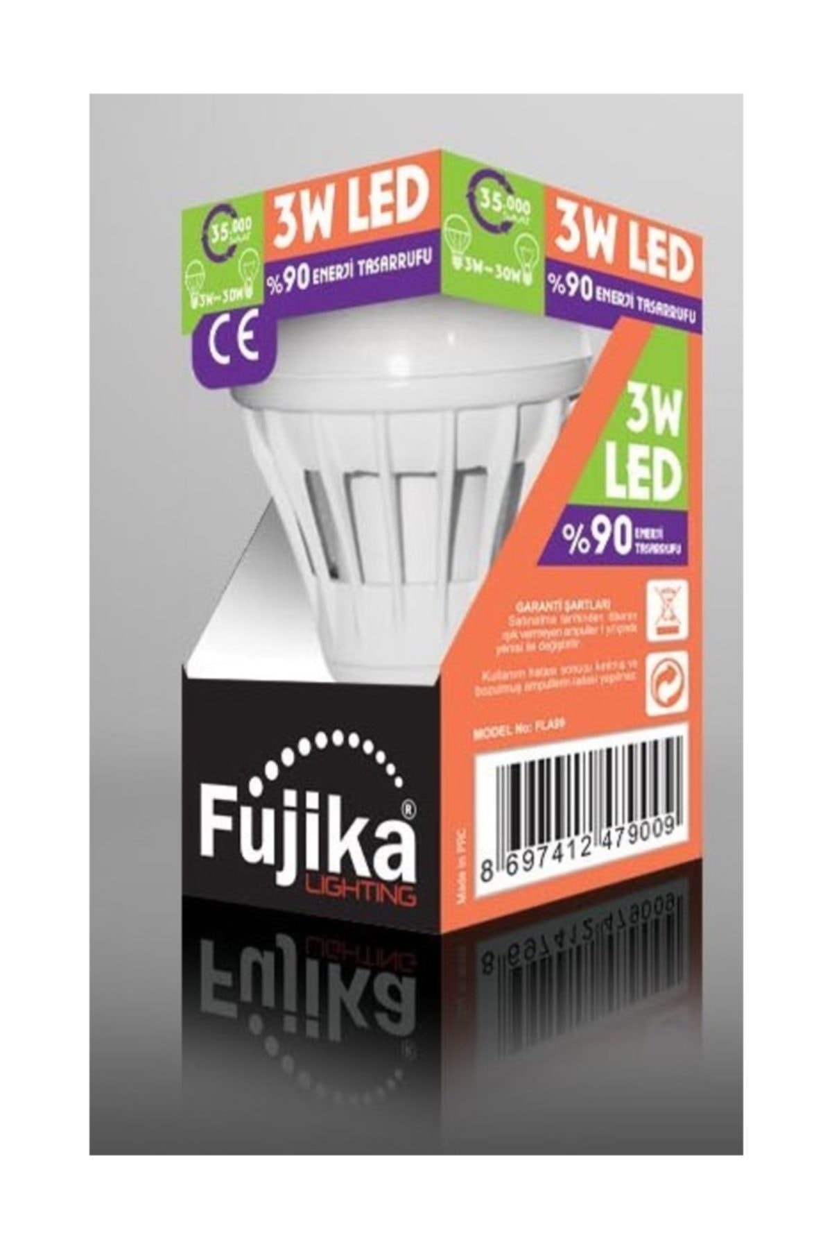 Fujika 3w E27 Alüminyum Gövde Led Ampul Gün Işığı